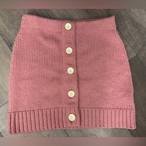 New Acne Studios Pink Textured Wool Short Mini Skirt Size M Button RRP$400